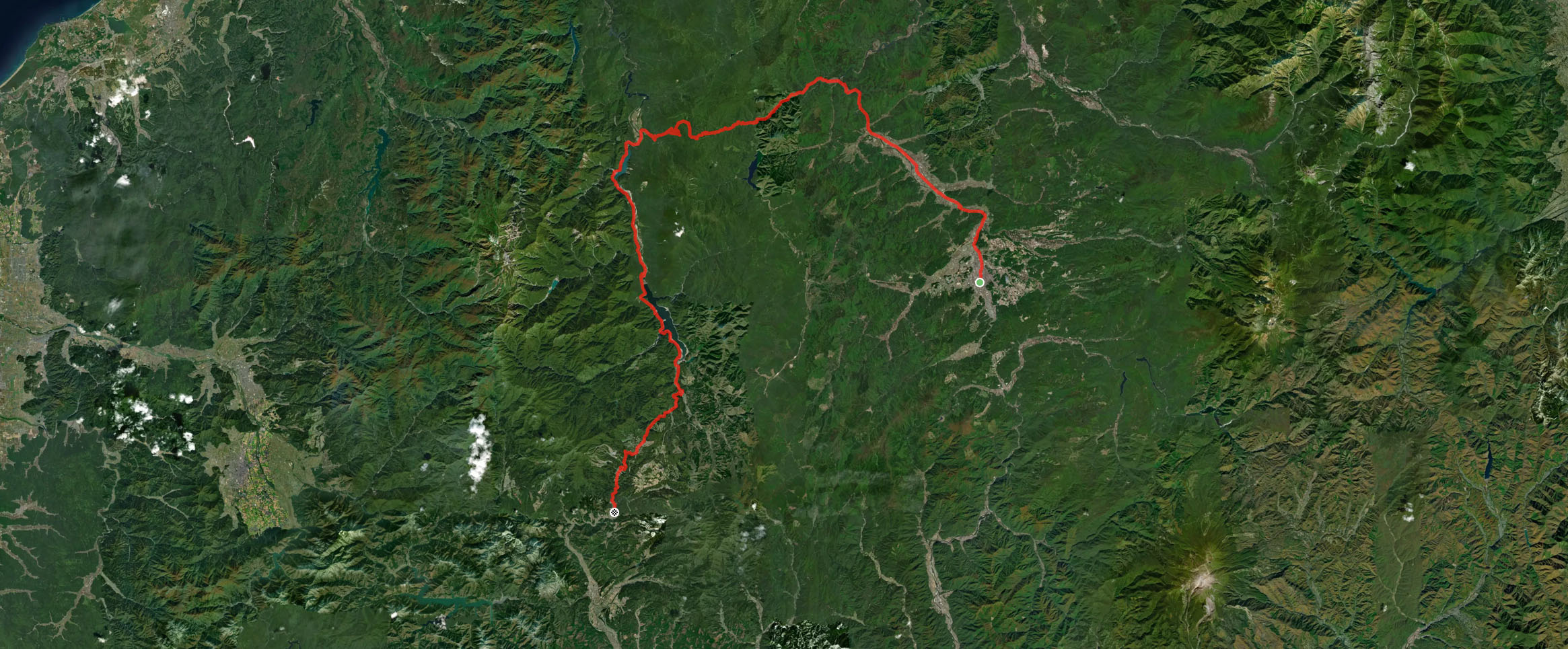 Tokyo to Kyoto cycling trip, day 4. Takayama to Gujo map